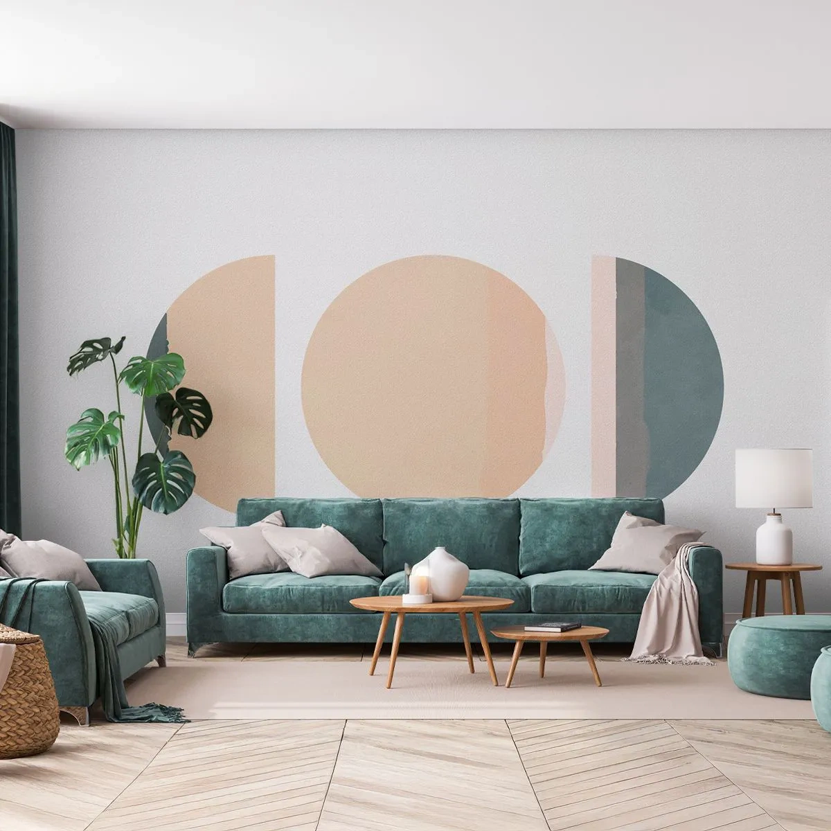 Tapet Premium Sand - Roată cu roată - Abstracția, Bucată, Artă Modernă - 400x280 cm