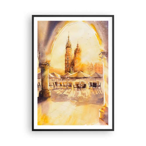 Poster în ramă neagră - Răsărit în Cracovia - 70x100 cm