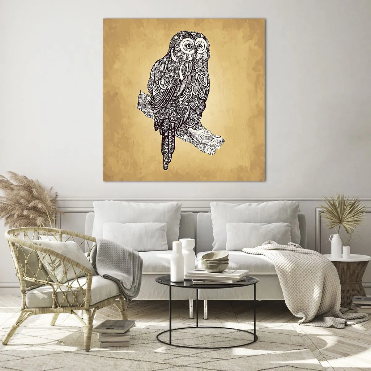 Tablou pe sticlă - Ornamente complicate de înțelepciune - 50x50 cm