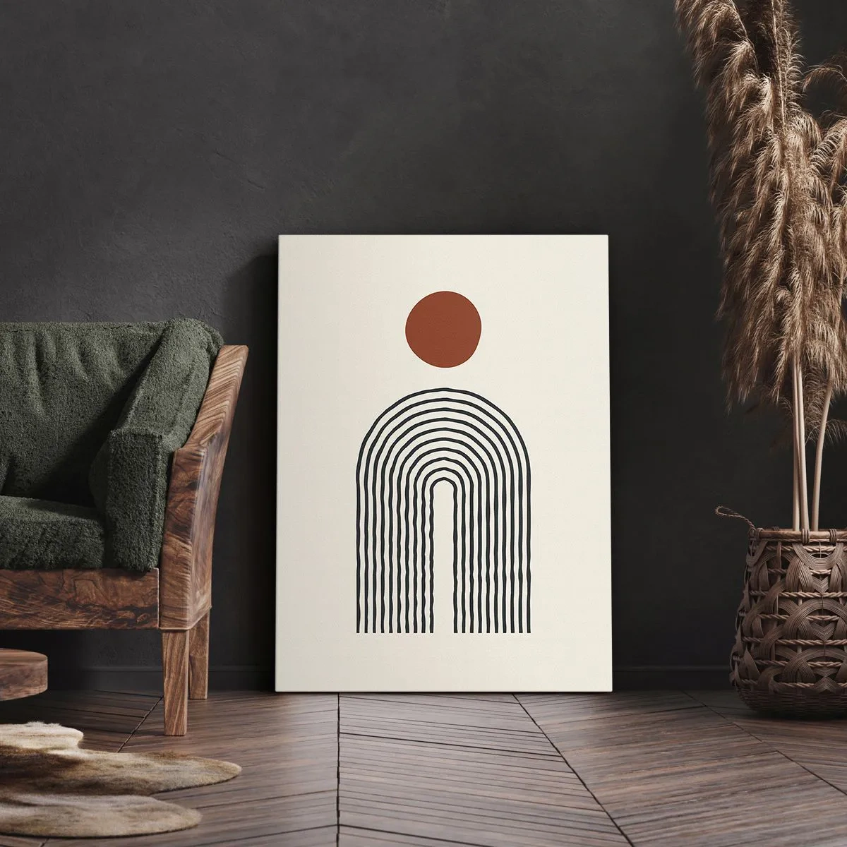 Tablou pe pânză - Magnetismul formelor și al culorilor - 55x100 cm