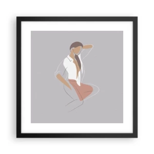 Poster în ramă neagră - Schiță de farmec - 40x40 cm