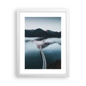 Poster în ramă albă - Peste o apă netedă ca o oglindă - 30x40 cm