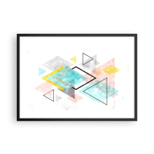 Poster în ramă neagră - Joc geometric - 70x50 cm