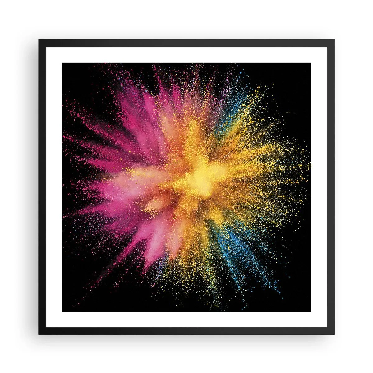 Poster în ramă neagră - Nașterea culorii  - 60x60 cm