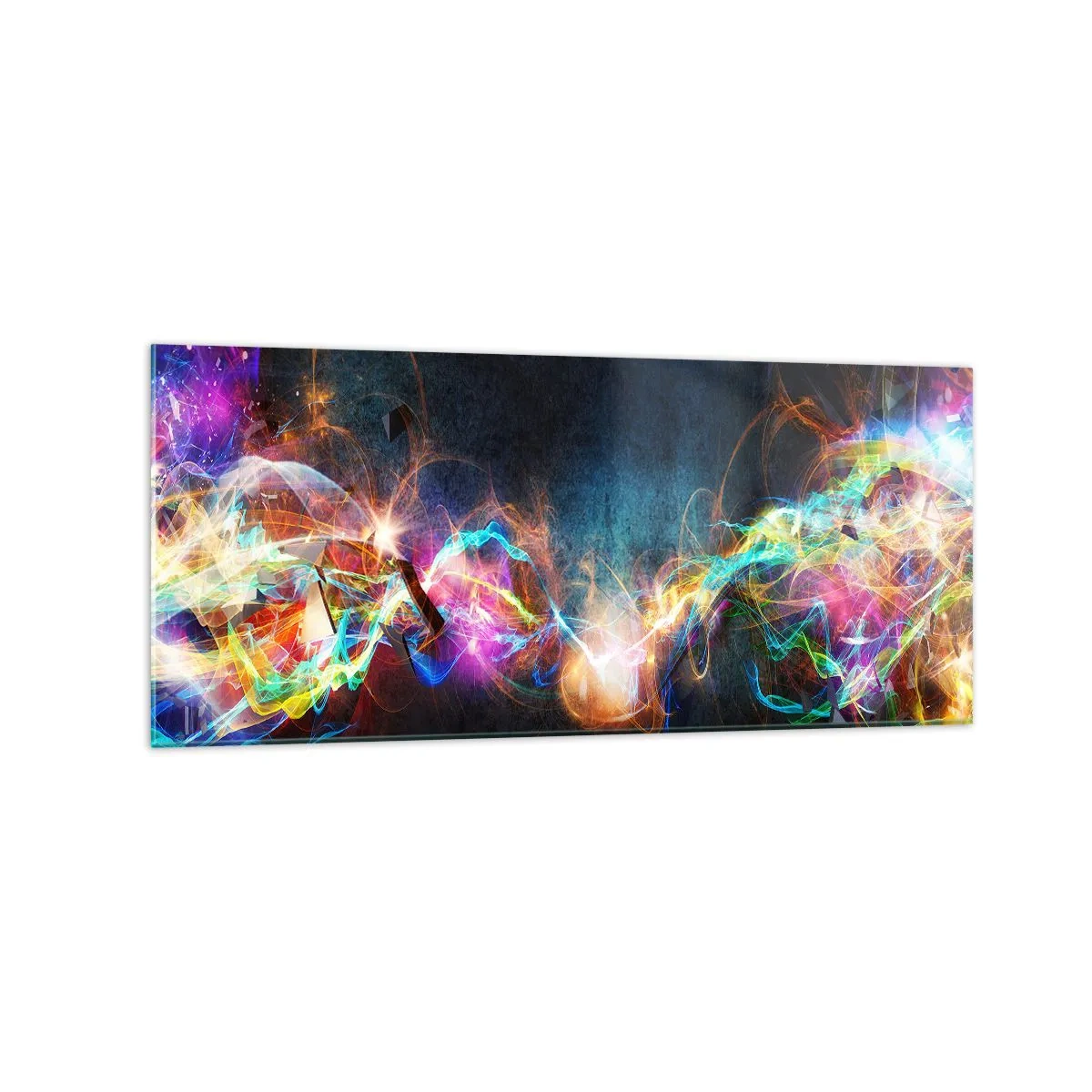 Tablou pe sticlă - Cu bucurie împotriva întunericului - 120x50 cm