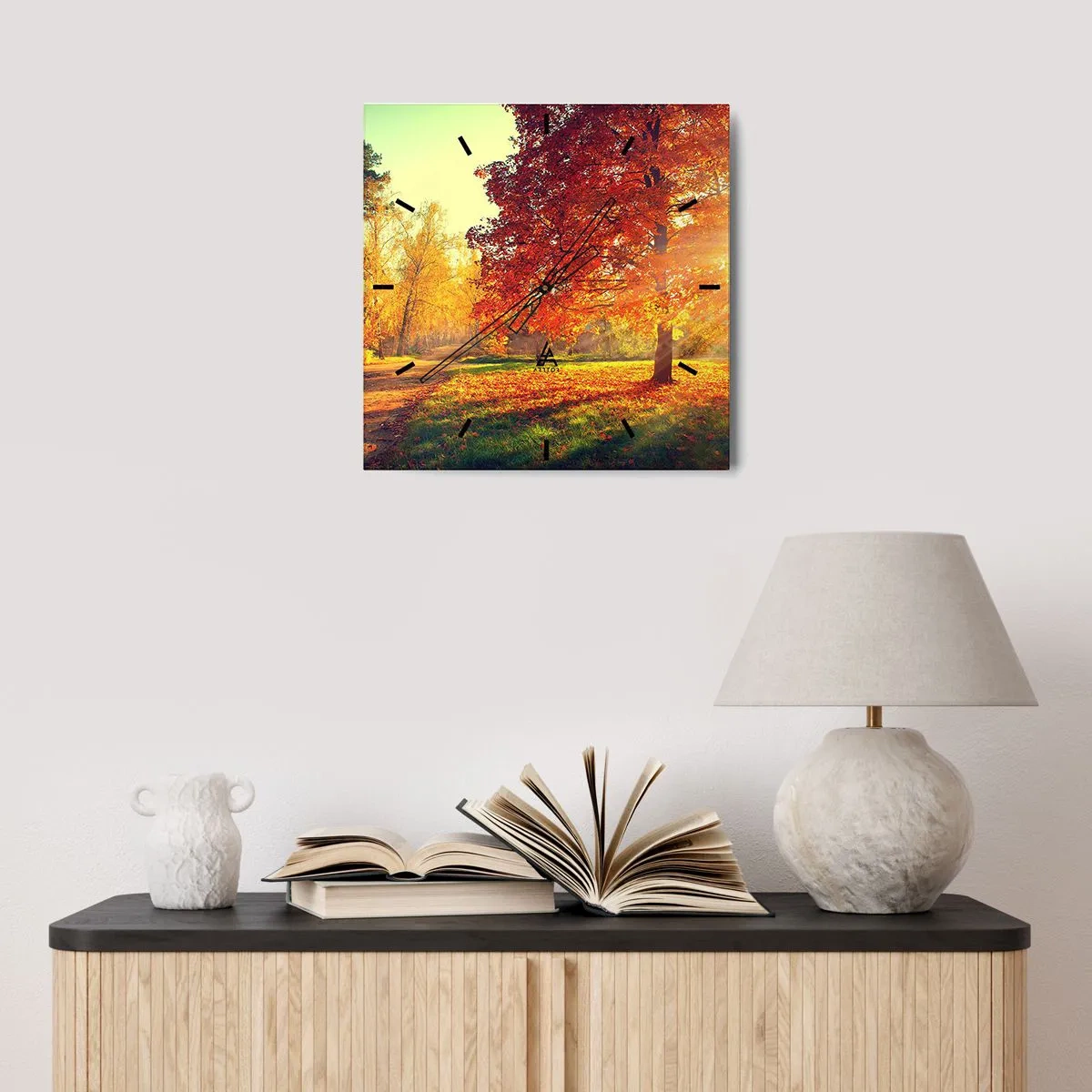 Ceas de perete - Ceas pe sticlă - Roșcatul este frumos - 30x30 cm