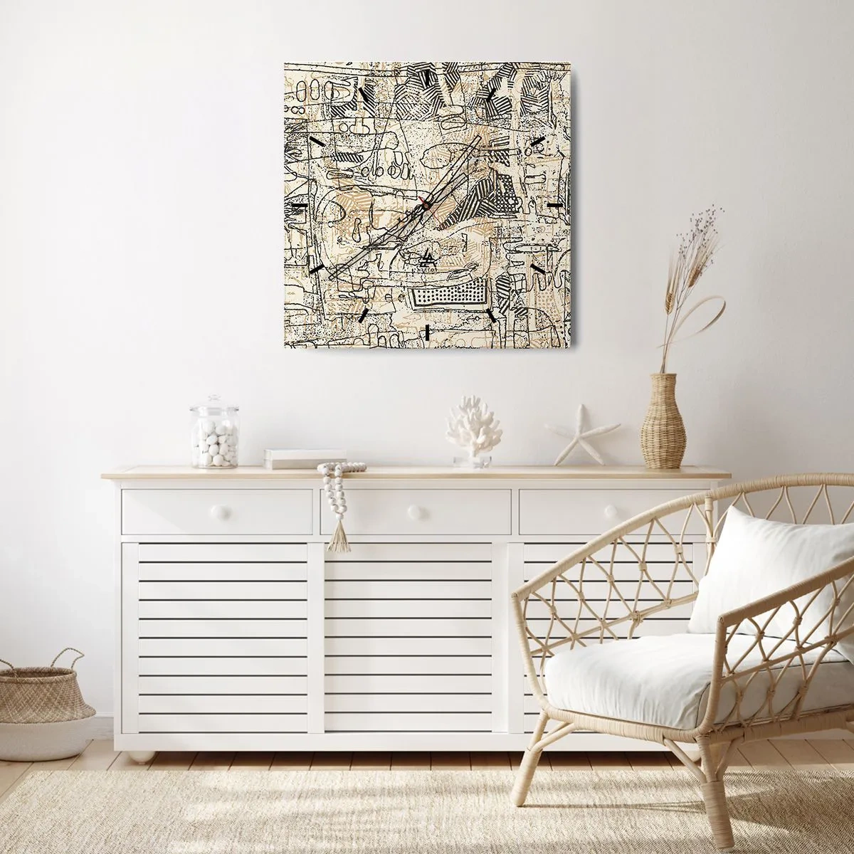 Ceas de perete - Ceas pe sticlă - Așteaptă să fie descifrat - 30x30 cm