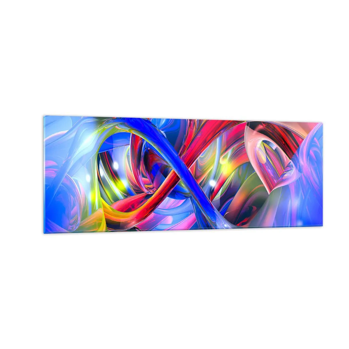 Tablou pe sticlă - Dansul culorilor - 140x50 cm