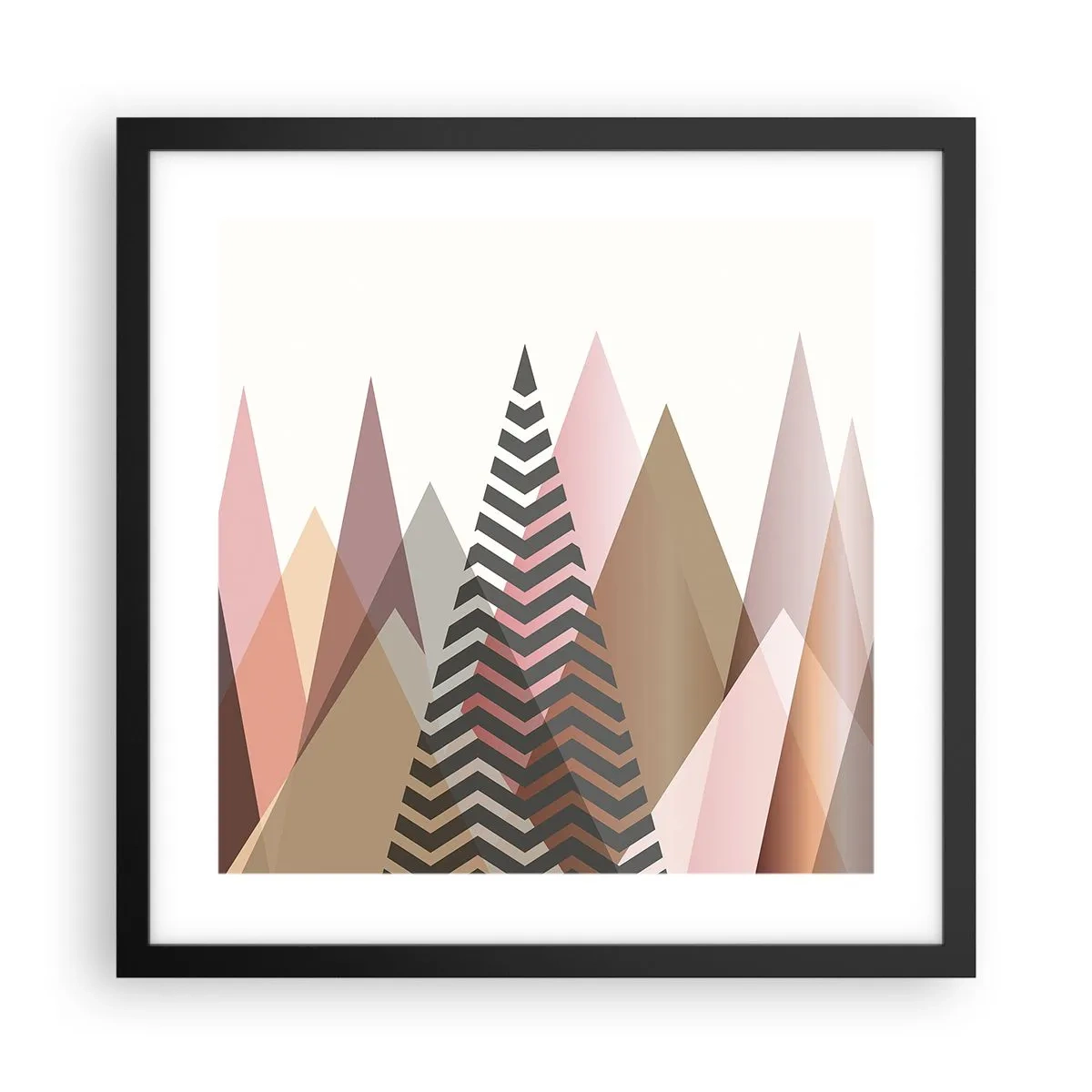 Poster în ramă neagră - Construcție piramidală - 40x40 cm