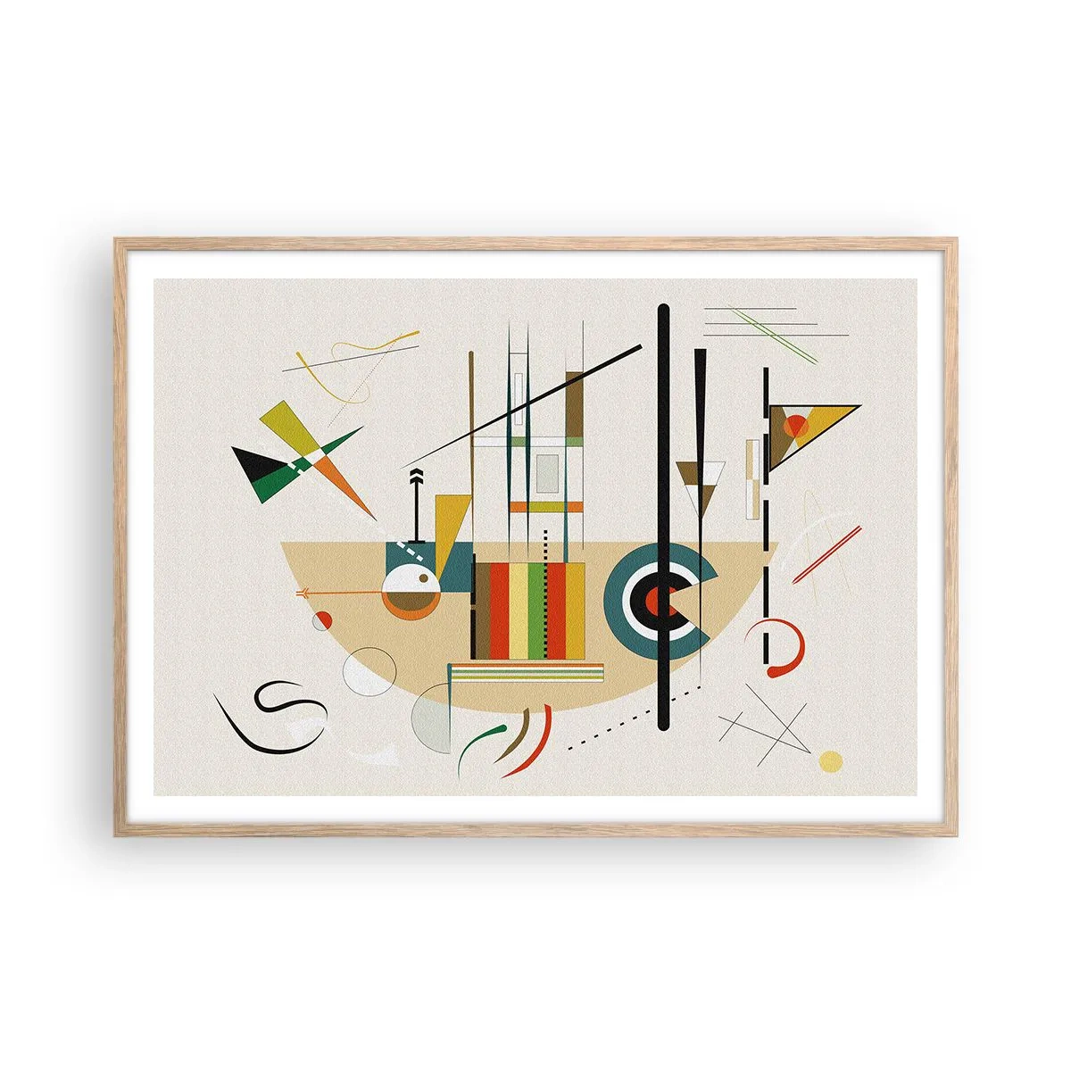 Poster în ramă de stejar deschis - Și lumea râde - 100x70 cm