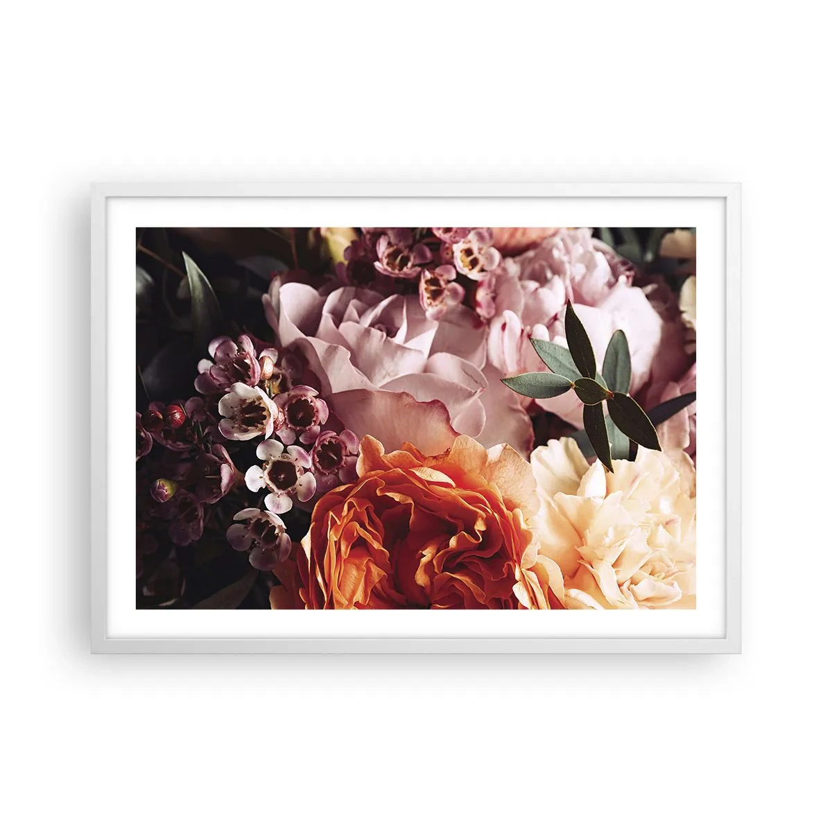 Poster în ramă albă - Înghesuite în frumusețe - 70x50 cm