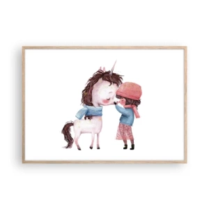 Poster în ramă de stejar deschis - O poveste de iarnă - 100x70 cm