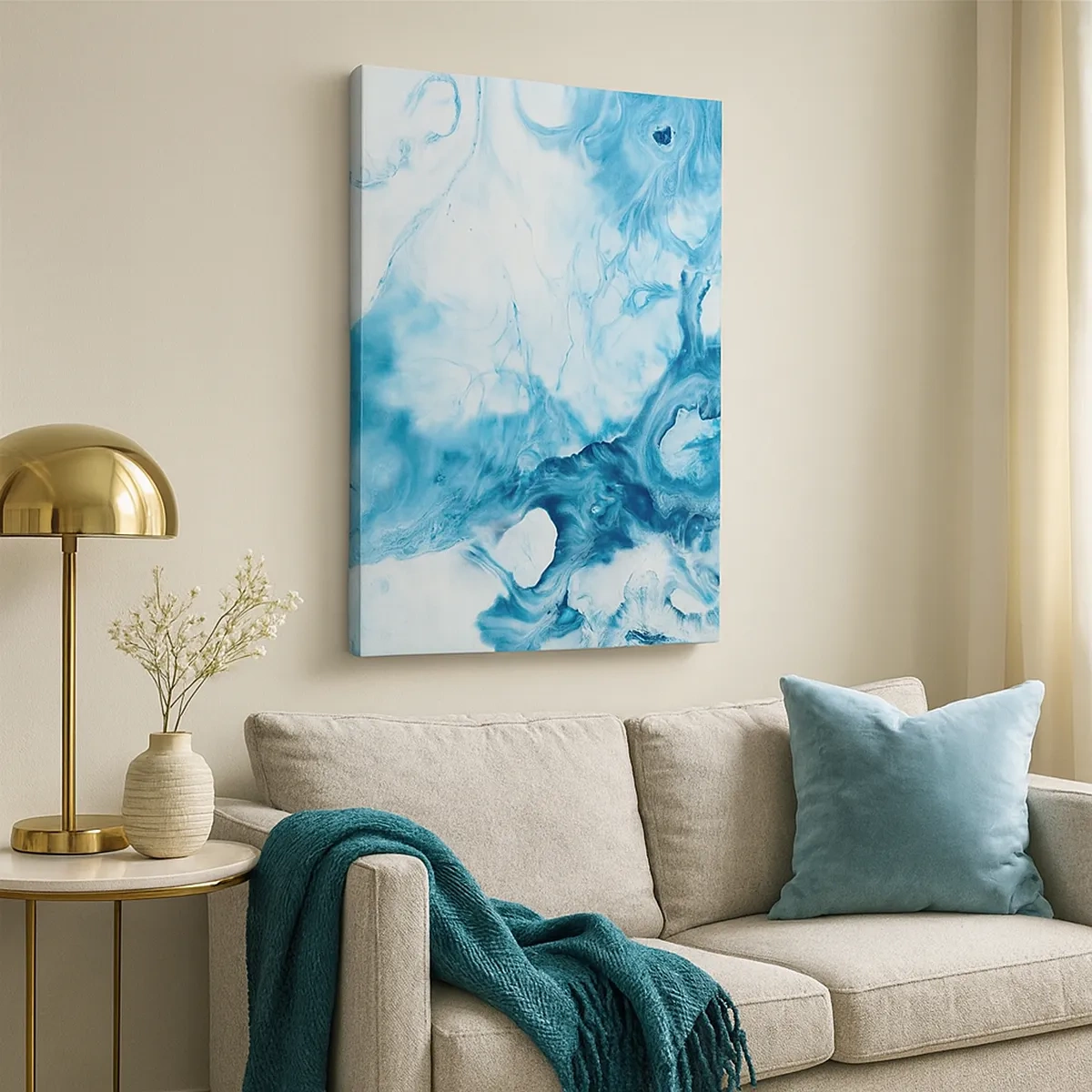 Tablou pe pânză - Concert de nuanțe de albastru - 50x70 cm