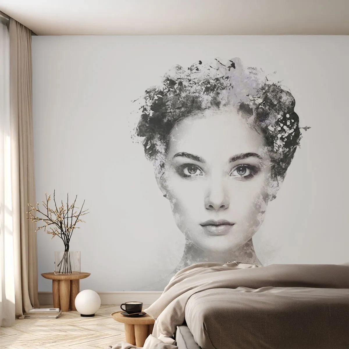 Tapet Premium Sand - Un portret extrem de elegant - Chipul de femeie, Femeie, Abstracția - 100x70 cm