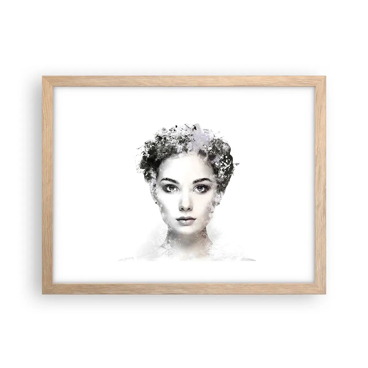 Poster în ramă de stejar deschis - Un portret extrem de elegant - 40x30 cm