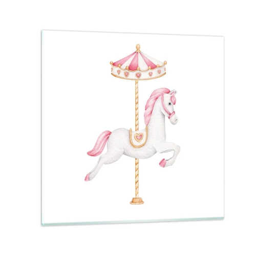 Tablou pe sticlă - A pornit la cursă - 40x40 cm