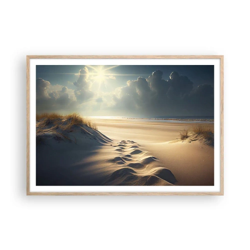 Poster în ramă de stejar deschis - Peisaj liniștitor - 100x70 cm
