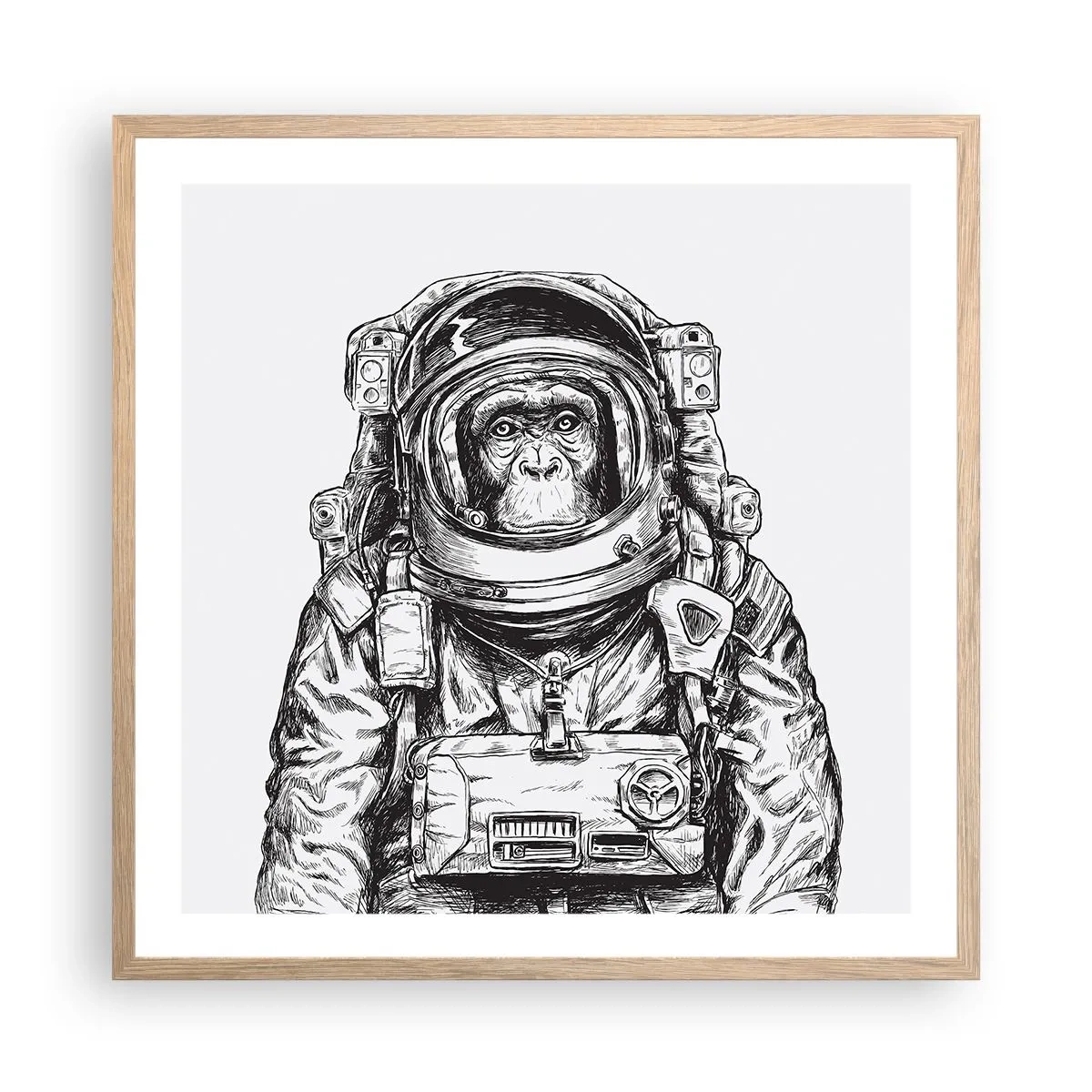 Poster în ramă de stejar deschis - Evoluție alternativă - 60x60 cm