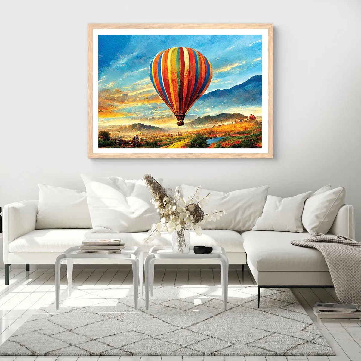 Poster în ramă de stejar deschis - În liniște puteți vedea mai multe - 100x70 cm