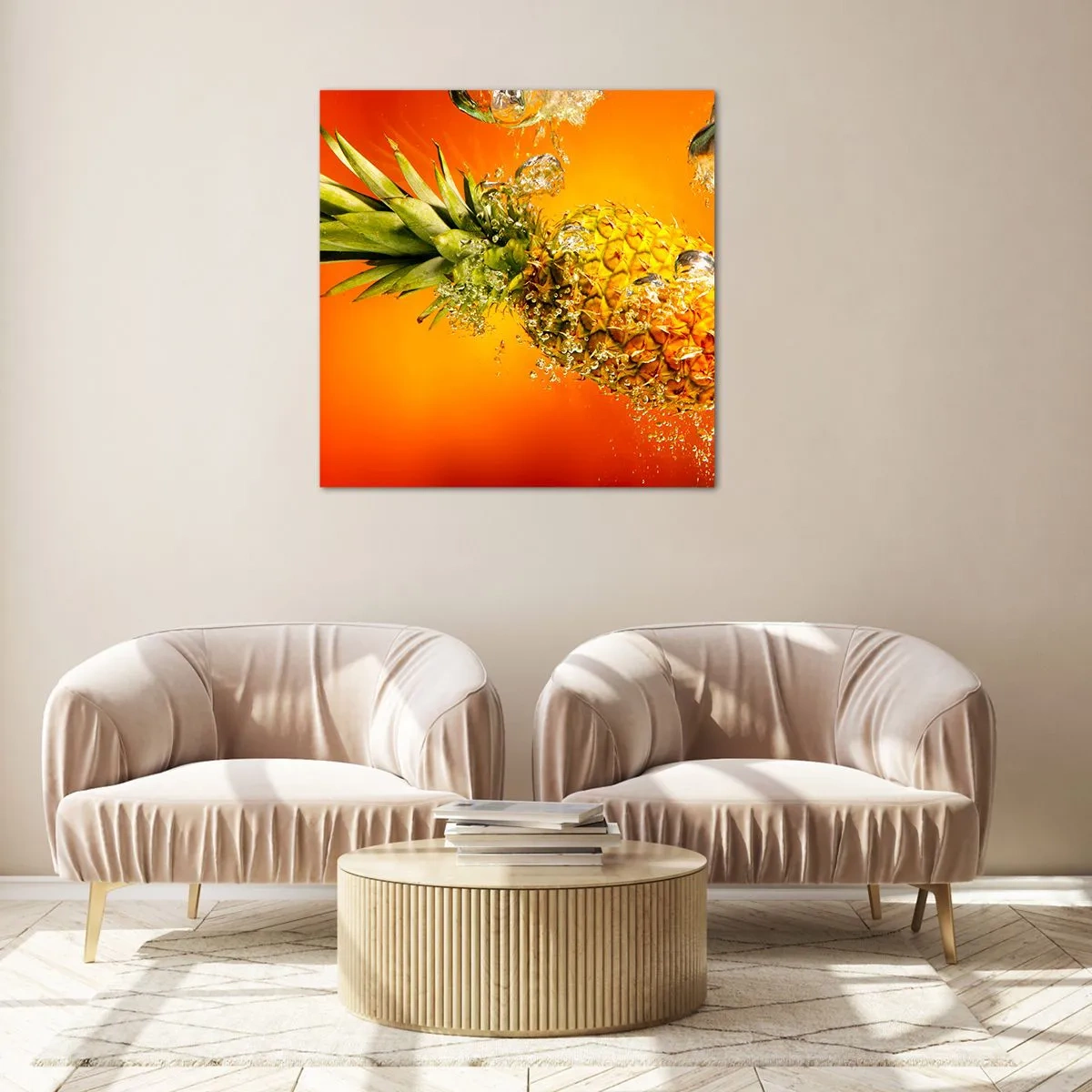 Tablou pe sticlă - Prospețime suculentă tropicală - 30x30 cm