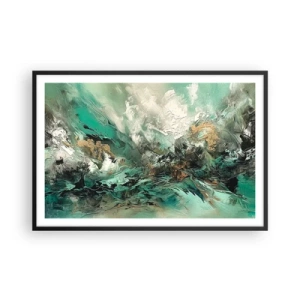 Poster în ramă neagră - Fierbere negru-smarald - 91x61 cm