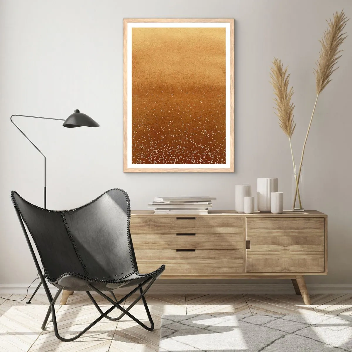 Poster în ramă de stejar deschis - Nașterea luminii - 40x50 cm