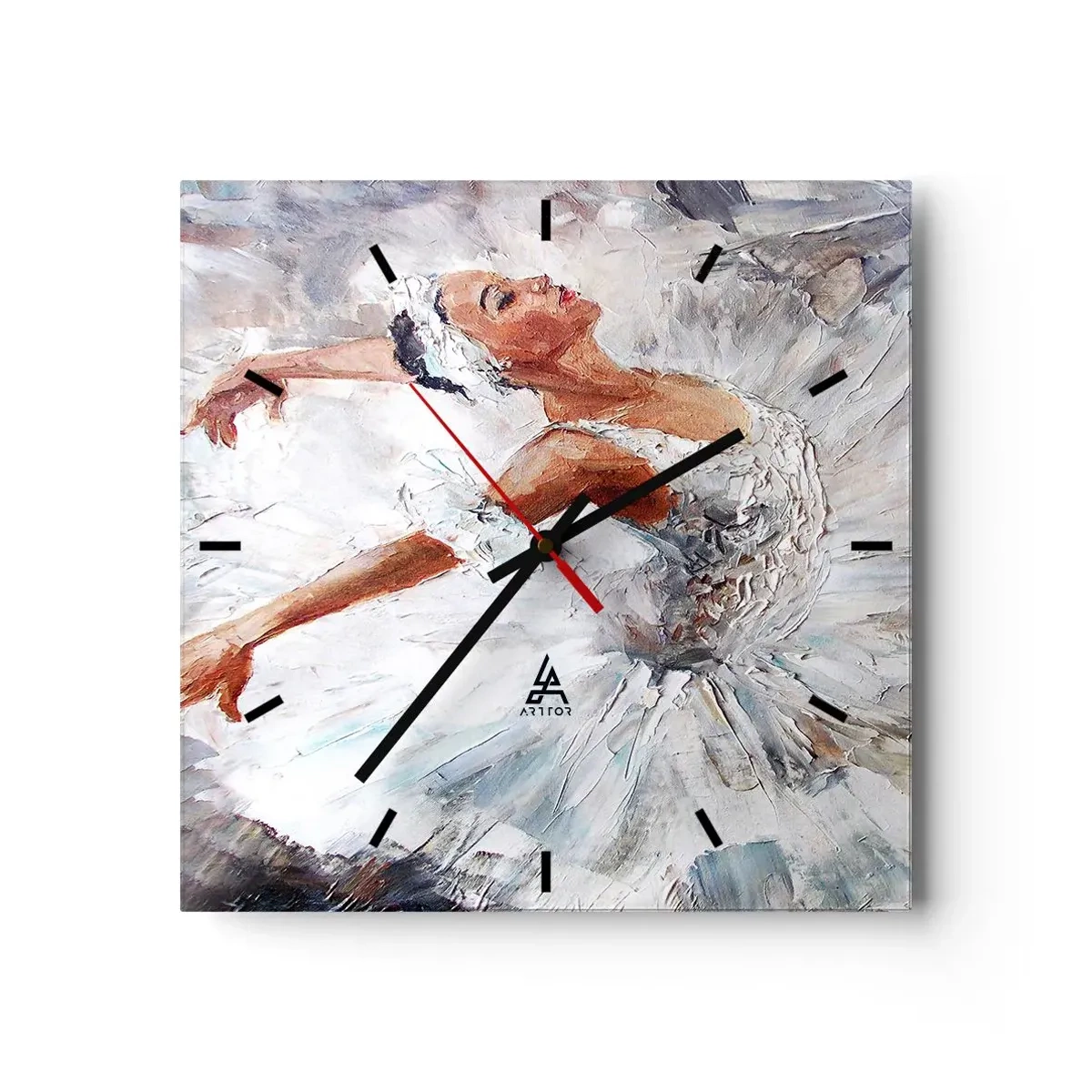Ceas de perete - Ceas pe sticlă - Moale și ușoară ca tulul - 30x30 cm