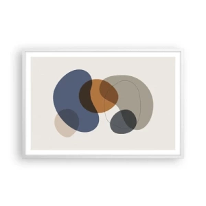 Poster în ramă albă - Picături de culoare - 91x61 cm