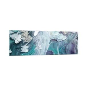 Tablou pe sticlă - Râuri de albastru - 160x50 cm