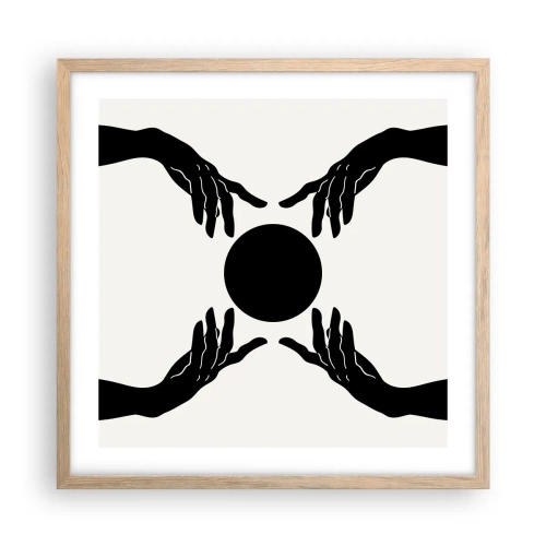 Poster în ramă de stejar deschis - Semnul secret - 50x50 cm