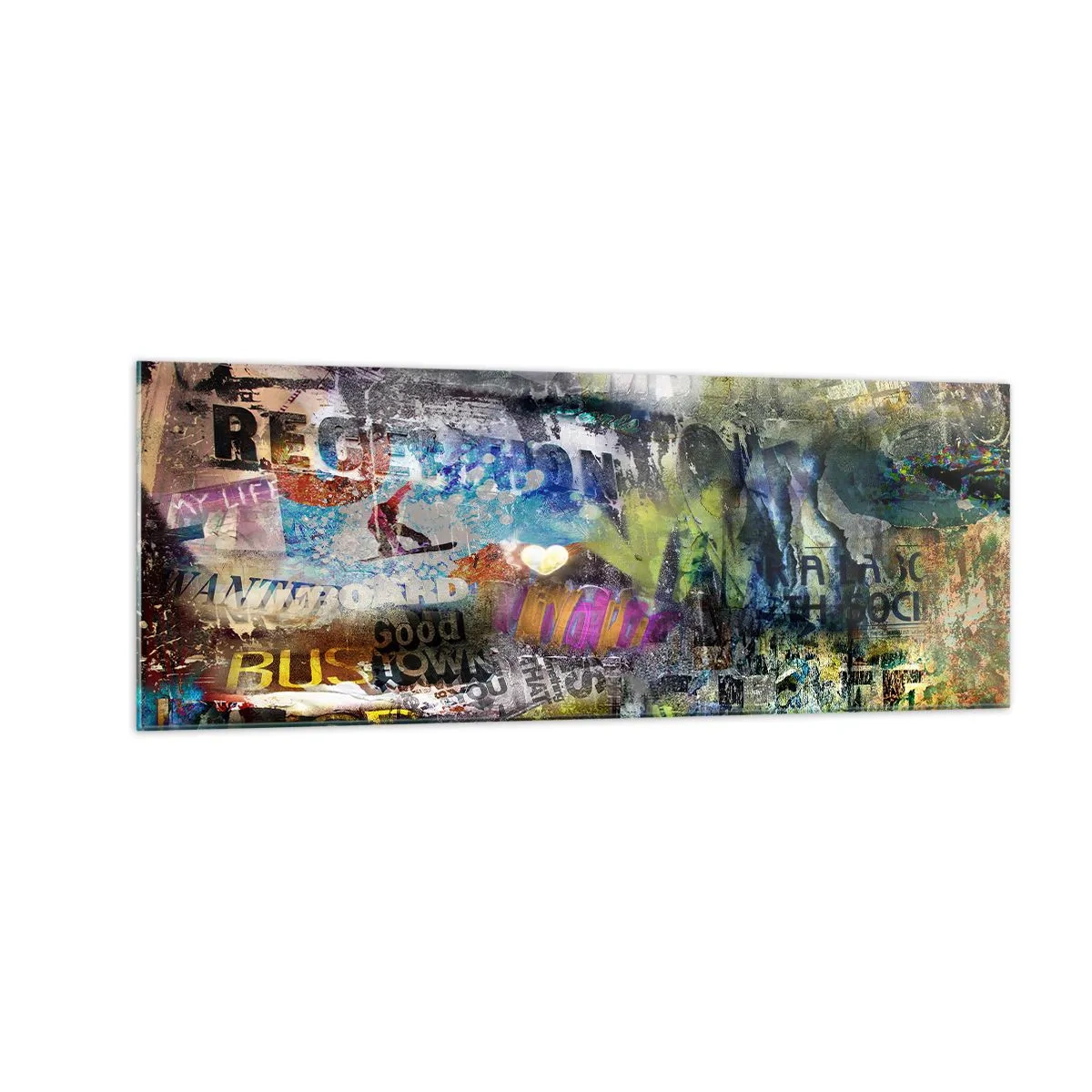 Tablou pe sticlă - Colaj de amintiri - 140x50 cm