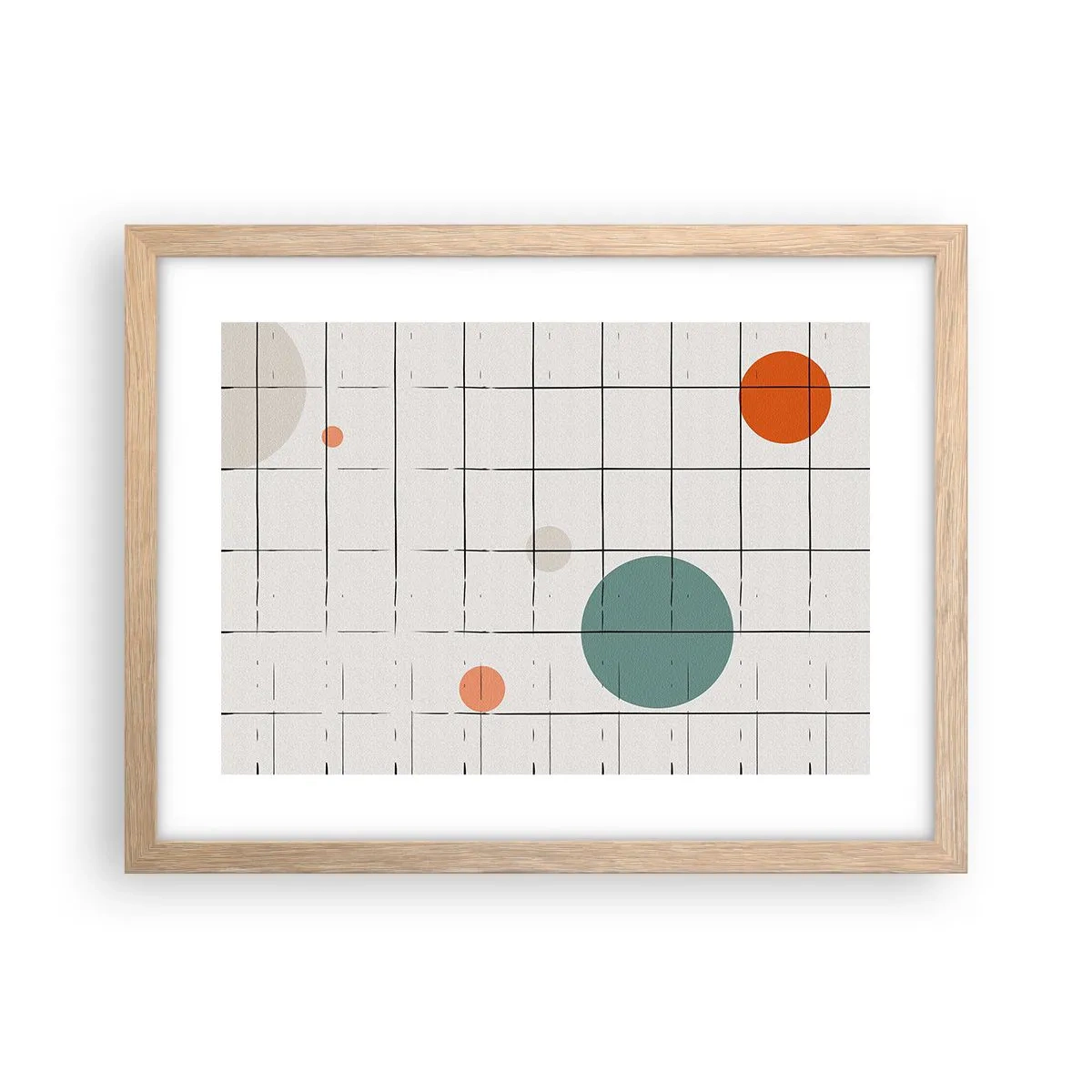 Poster în ramă de stejar deschis - În capcană. Noi sau ele? - 40x30 cm