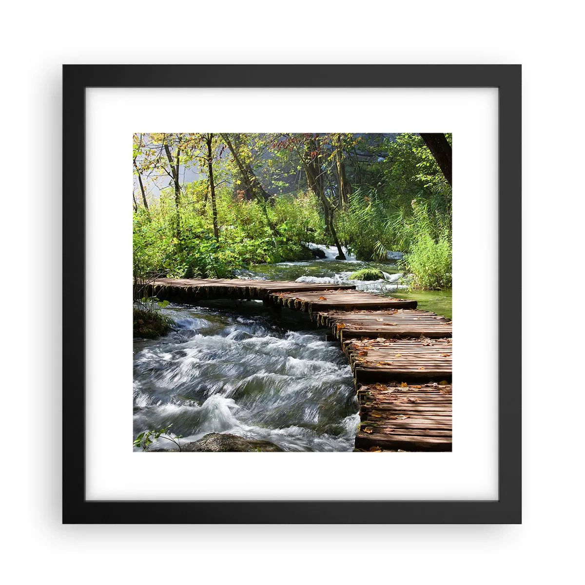 Poster în ramă neagră - Cascadă spumoasă - 30x30 cm