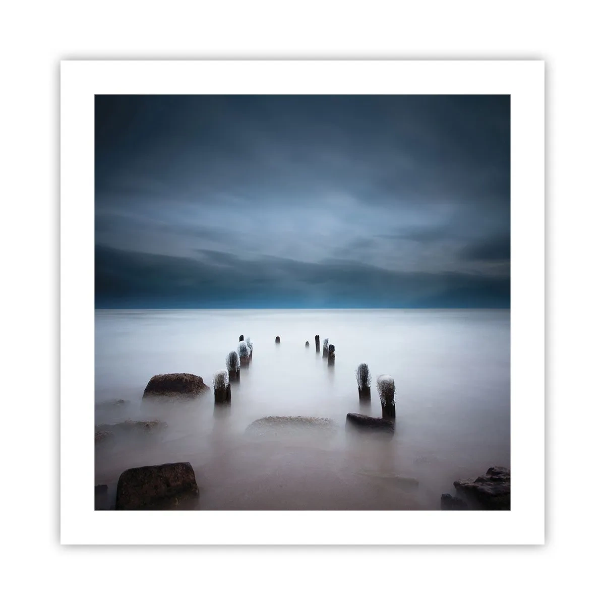 Poster - Un lac în ceața calmă - 50x50 cm