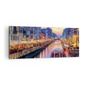 Tablou pe pânză - O seară de lumină și distracție - 100x40 cm