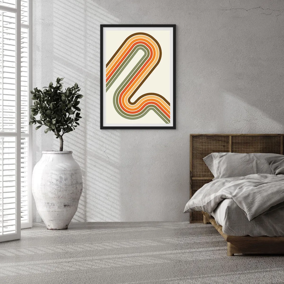 Poster în ramă neagră - Cu zigzag până la destinație - 70x100 cm