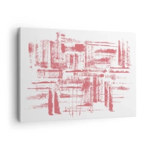 Tablou pe pânză Canvas - Texturi roz abstracte pe fundal alb - 70x50cm - Orașul roșu - Decorațiune modernă pentru perete pentru living și dormitor ARTTOR