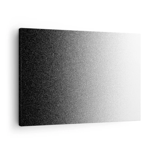 Tablou pe pânză Canvas - Gradient minimalist alb-negru în punct - 70x50cm - Spre lumină - Decorațiune modernă pentru perete pentru living și dormitor ARTTOR