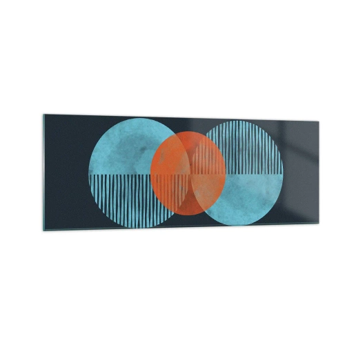Tablou pe sticlă - Compoziție simetrică - 140x50 cm