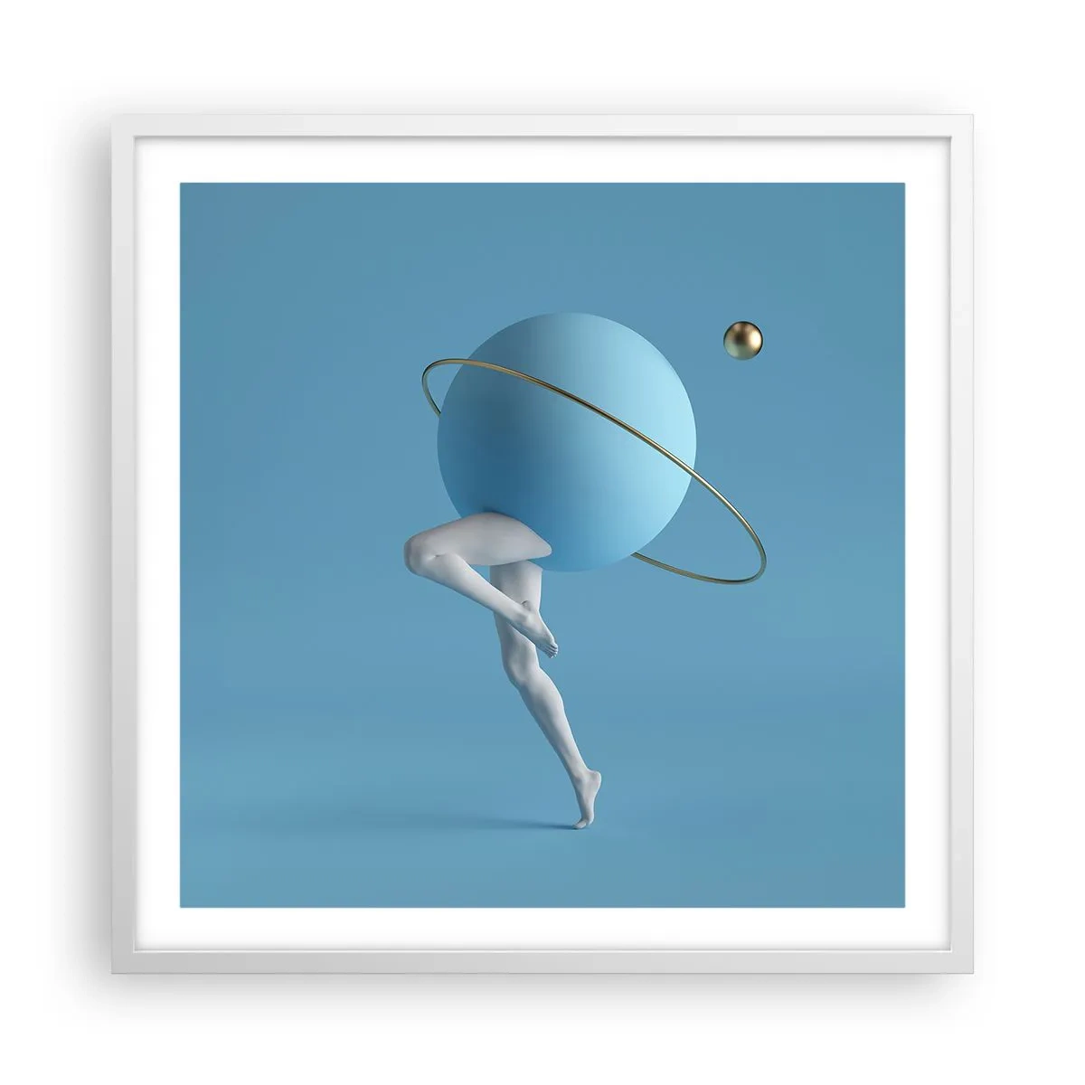 Poster în ramă albă - Și planetele o iau razna - 60x60 cm