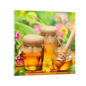 Tablou pe sticlă - Dulce și florală - 40x40 cm