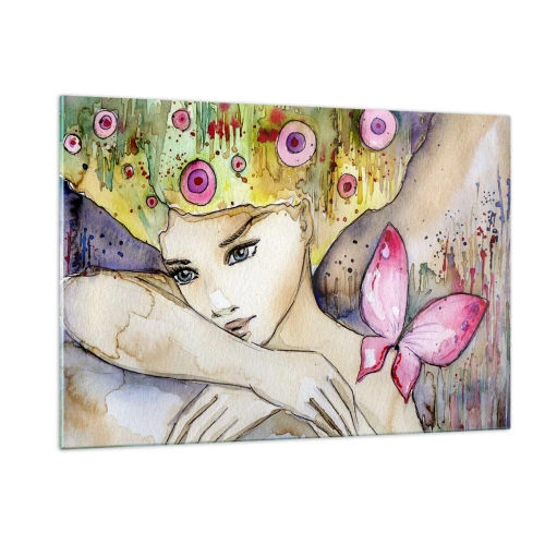 Tablou pe sticlă - Prințesa fluture - 120x80 cm