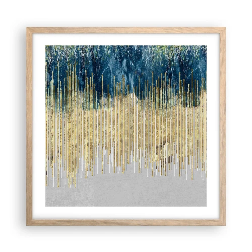 Poster în ramă de stejar deschis - Granița aurită - 50x50 cm