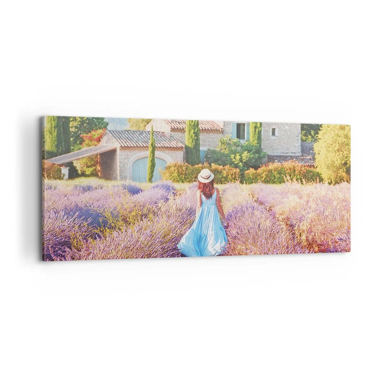 Tablou pe pânză - Fata de lavandă - 100x40 cm