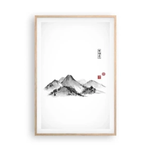 Poster în ramă de stejar deschis - Dincolo de dealuri - 61x91 cm