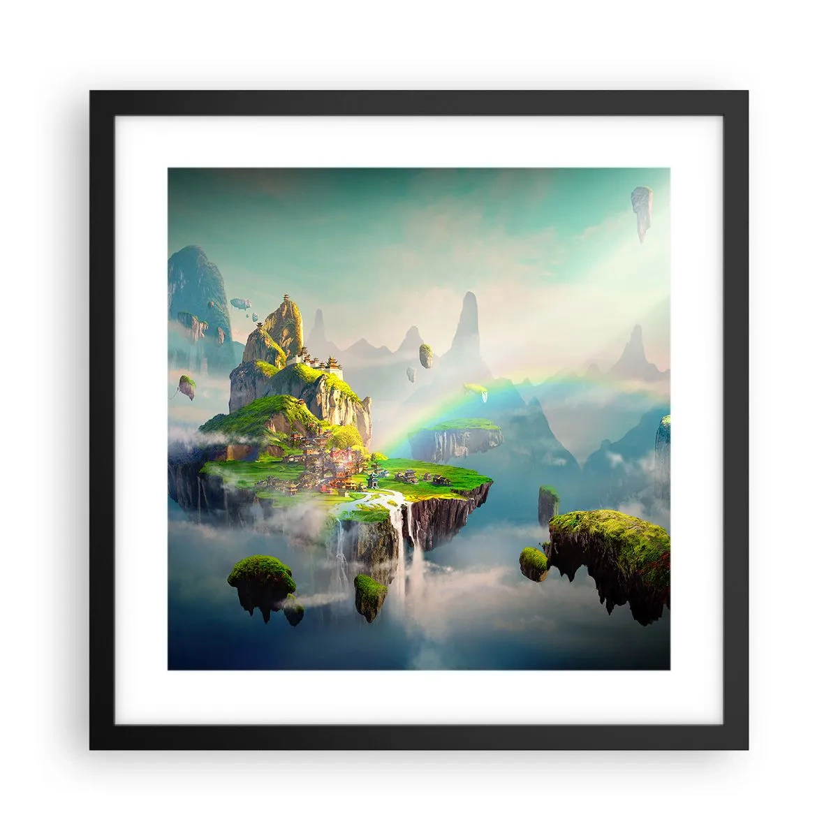 Poster în ramă neagră - Insule fericite - 40x40 cm