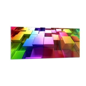 Tablou pe sticlă - Op-art împreună ca o echipă - 100x40 cm