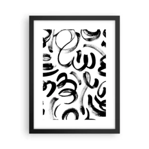 Poster în ramă neagră - Negru pe alb - 30x40 cm