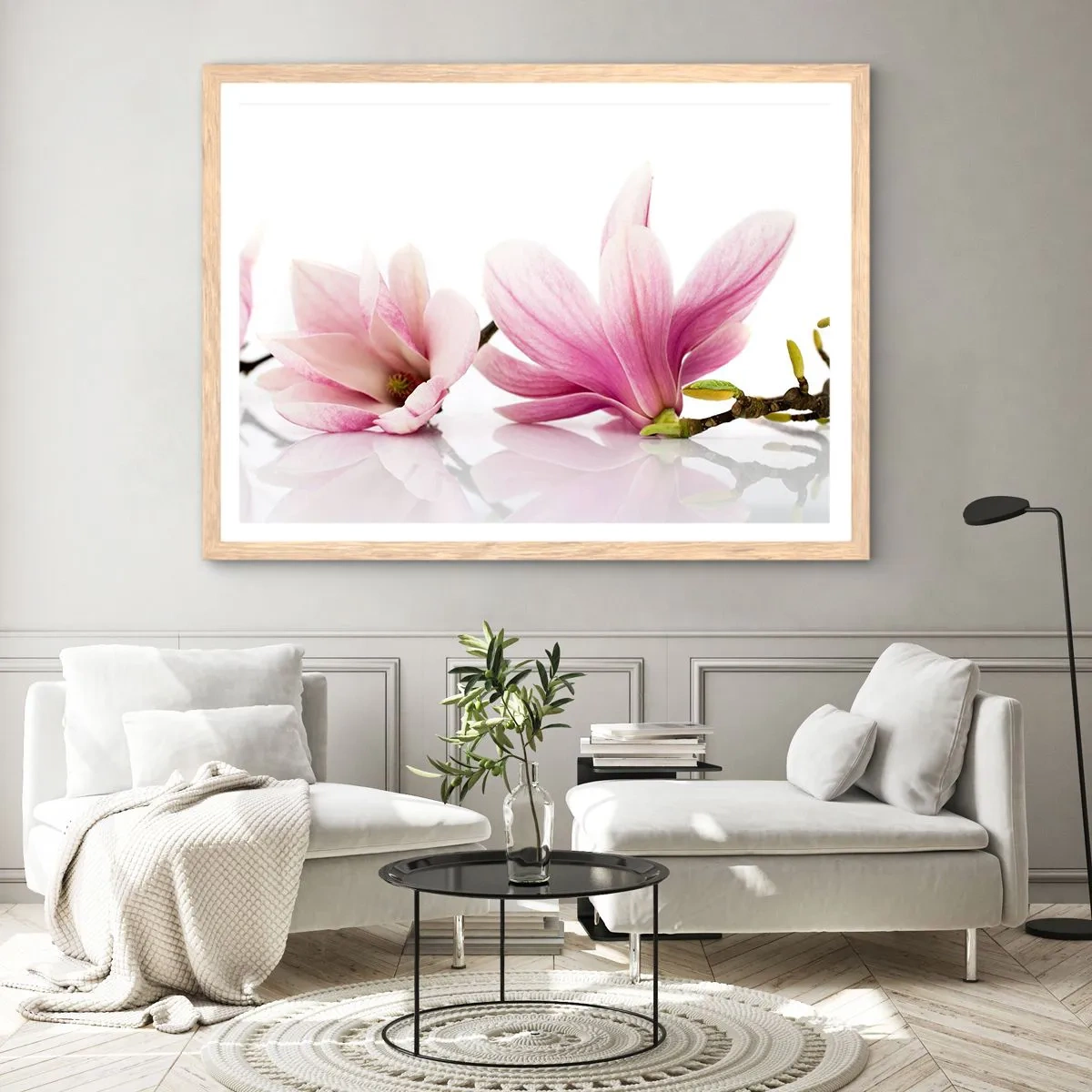 Poster în ramă de stejar deschis - Delicate ca o adiere de primăvară - 50x40 cm