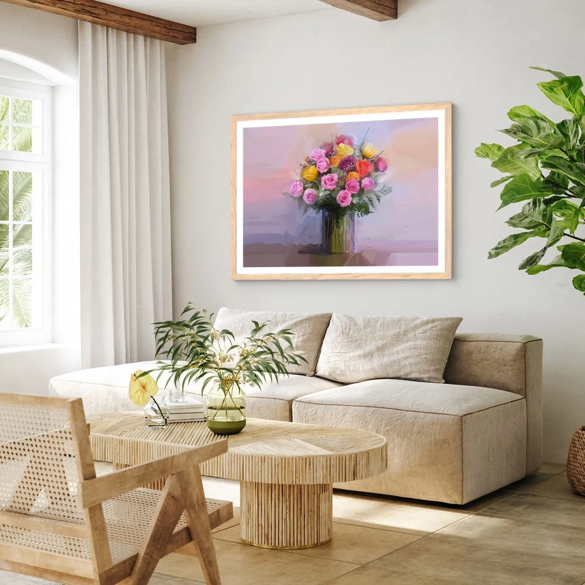 Poster în ramă de stejar deschis - Frumusețe reținută - 70x50 cm